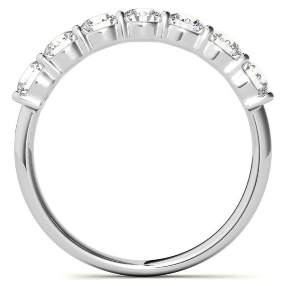 7-Stone Round Moissanite Shared-Prong Ring (3.5mm, 0.15ct) - Picture 6 of 16